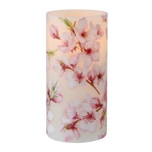 Mikasa LED Wax Tall Pillar Candle with Cherry Blossom Decal